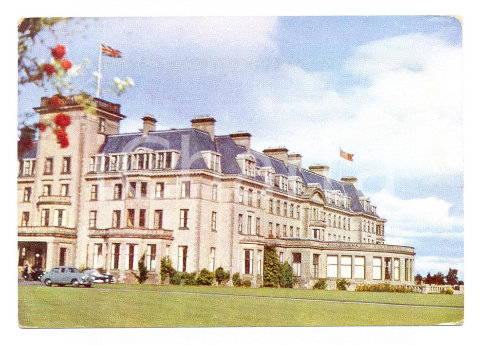 Cartolina originale da collezione 1960 PERTSHIRE SCOTLAND Veduta del GLENEAGLES HOTEL Cartolina VINTAGE FG VG 1