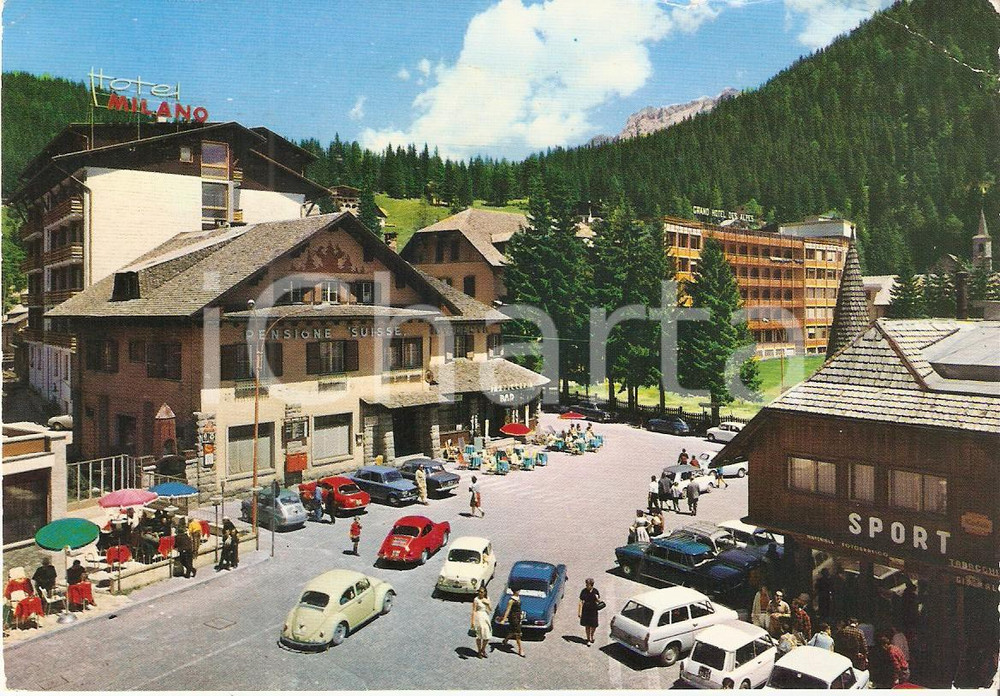 Cartolina originale da collezione 1966 MADONNA DI CAMPIGLIO TN Hotel Milano  Pensione Suisse Cartolina FG VG 1