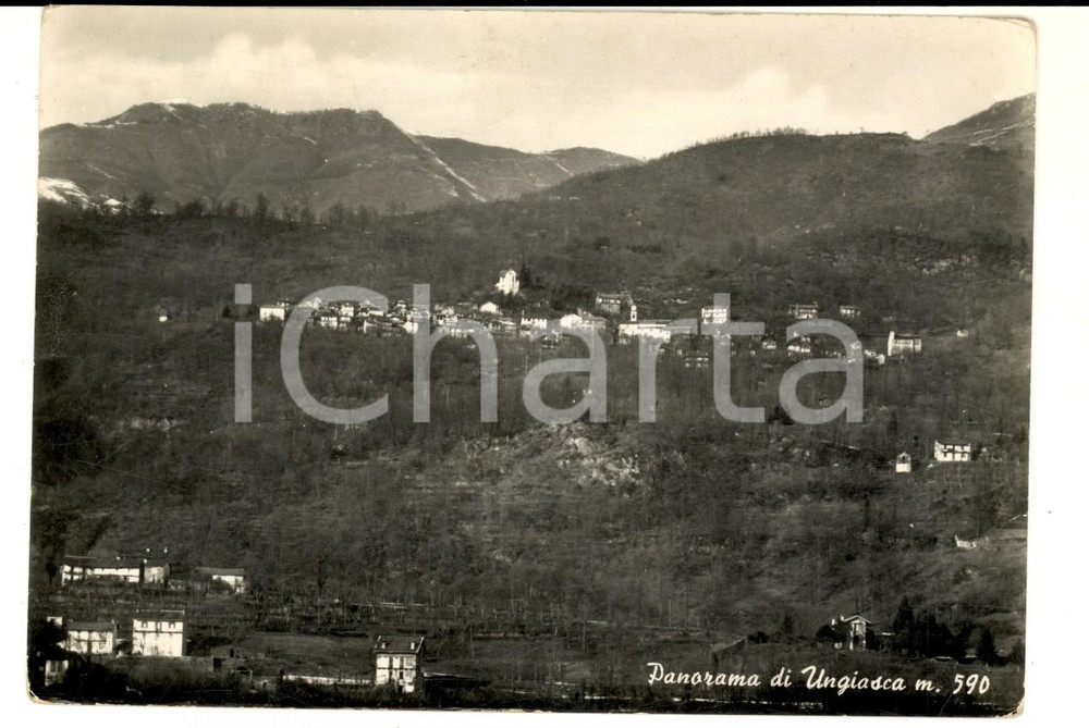 Cartolina originale da collezione 1953 UNGIASCA (VB) Veduta panoramica del paese *Cartolina postale FG VG 1