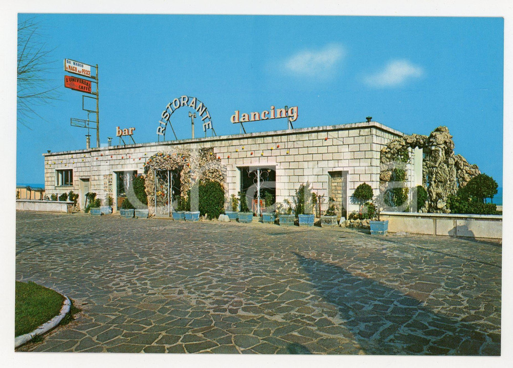 Cartolina originale da collezione 1970 ca PESCARA Ristorante Dancing DA MARIO Mago del pesce Cartolina 1