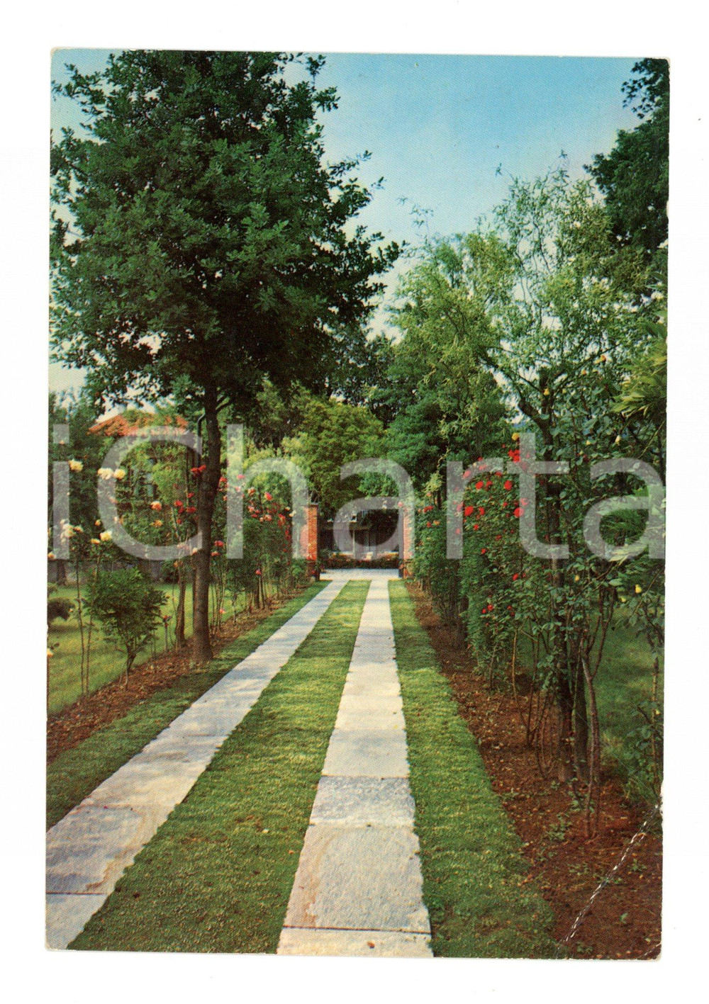 Cartolina originale da collezione 1975 AGLIE' (TO) Ingresso della Villa IL MELETO *Cartolina VINTAGE FG VG 1