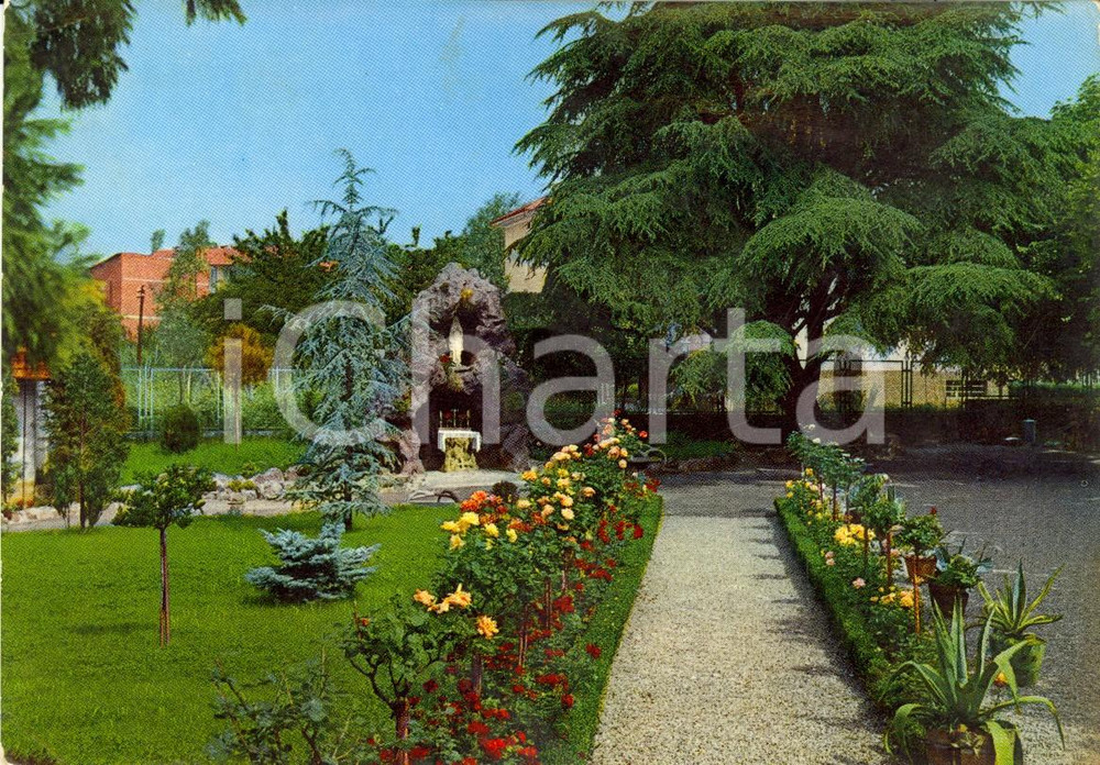 Cartolina originale da collezione 1969 ROMAGNANO SESIA (NO) Istituto SACRO CUORE Giardino *Cartolina VINTAGE FG VG 1