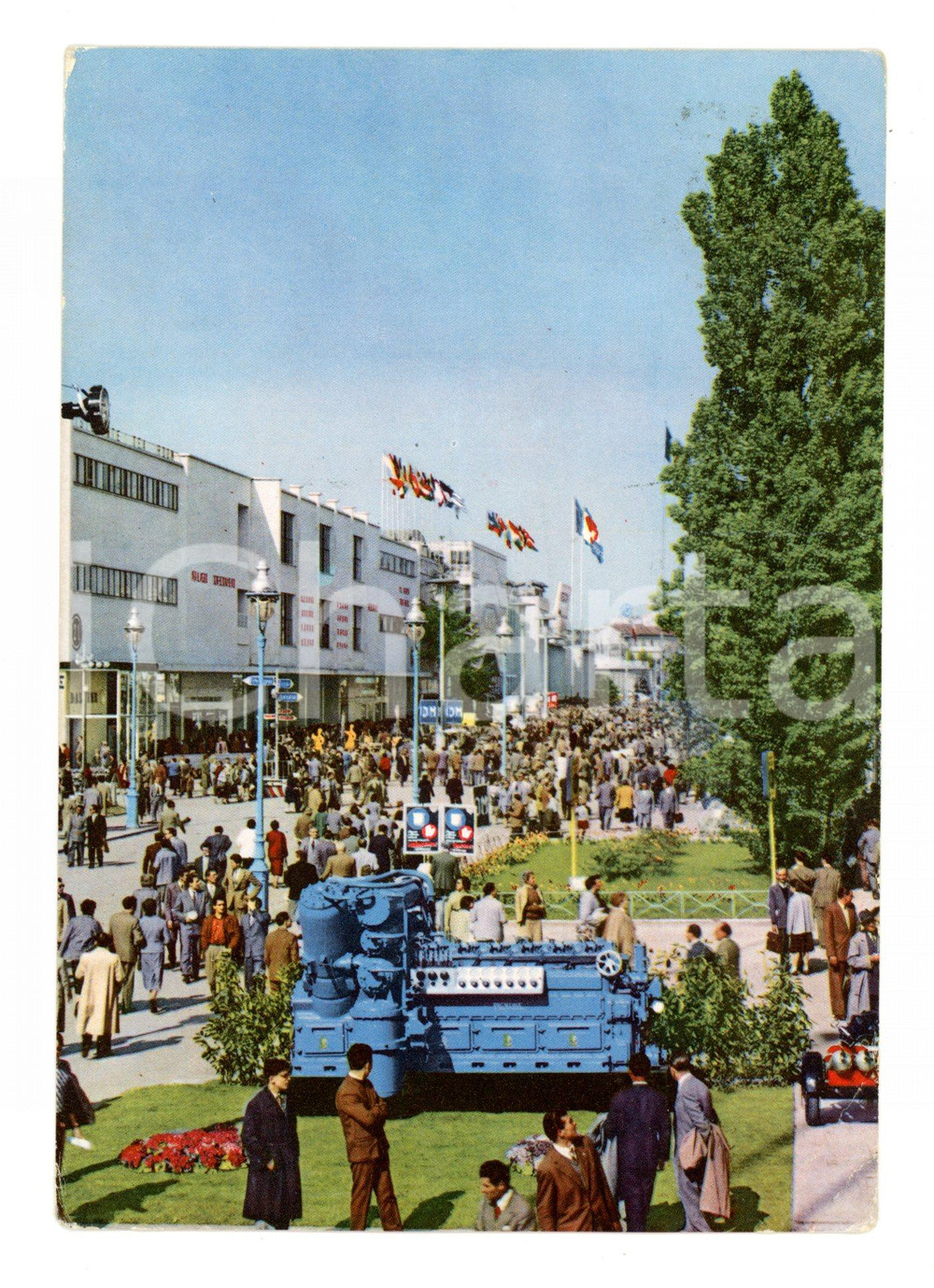 Cartolina originale da collezione 1957 MILANO XXXV Fiera Campionaria Viale dell'Industria *Cartolina VINTAGE FG VG 1