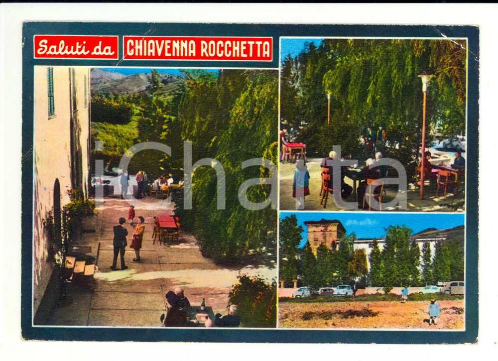 Cartolina originale da collezione 1967 LUGAGNANO VAL D ARDA Vedutine CHIAVENNA ROCCHETTA Cartolina DANNEGGIATA 1