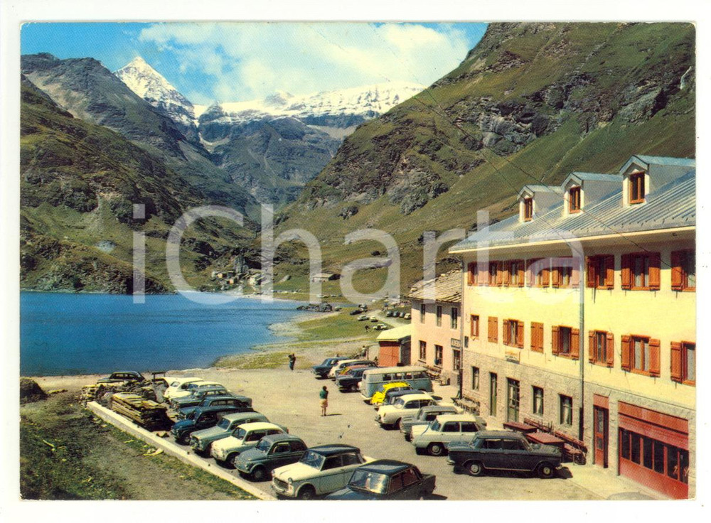 Cartolina originale da collezione 1971 USSEGLIO TO Albergo VULPOT su lago MALCIAUSSIA Cartolina ANIMATA FG VG 1