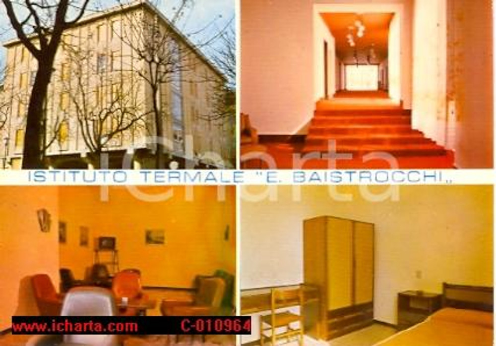 Cartolina originale da collezione 1970 ca SALSOMAGGIORE TERME (PR) Vedutine Istituto Termale BAISTROCCHI Vintage 1