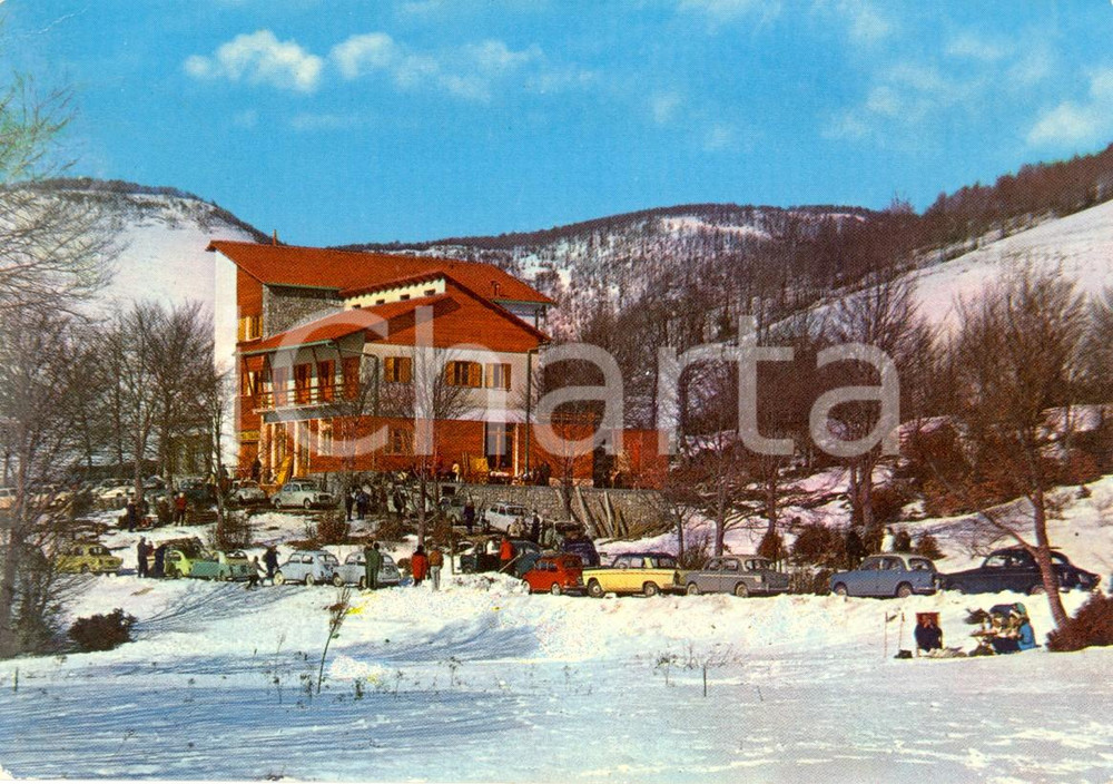 Cartolina originale da collezione 1965 ca SUBIACO RM Hotel ITALIA e Monte LIVATA Cartolina ANIMATA FG VG 1