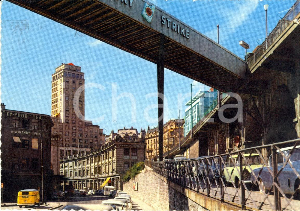 Cartolina originale da collezione 1965 LAUSANNE Suisse La Tour BEL AIR Pubblicità LUCKY STRIKE Cartolina FG VG 1