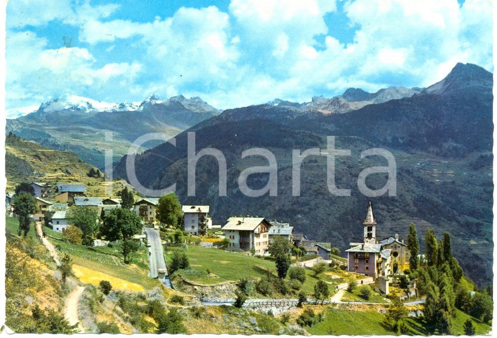 Cartolina originale da collezione 1966 TORGNON AO Veduta generale della VALTOURNENCHE Cartolina VINTAGE FG VG 1