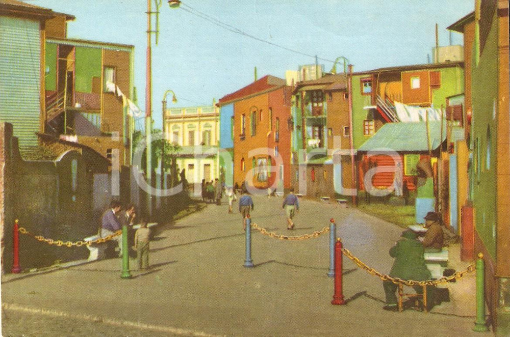 Cartolina originale da collezione 1968 BUENOS AIRES ARGENTINA Barrio de la Boca  Calle Caminito Cartolina FG NV 1
