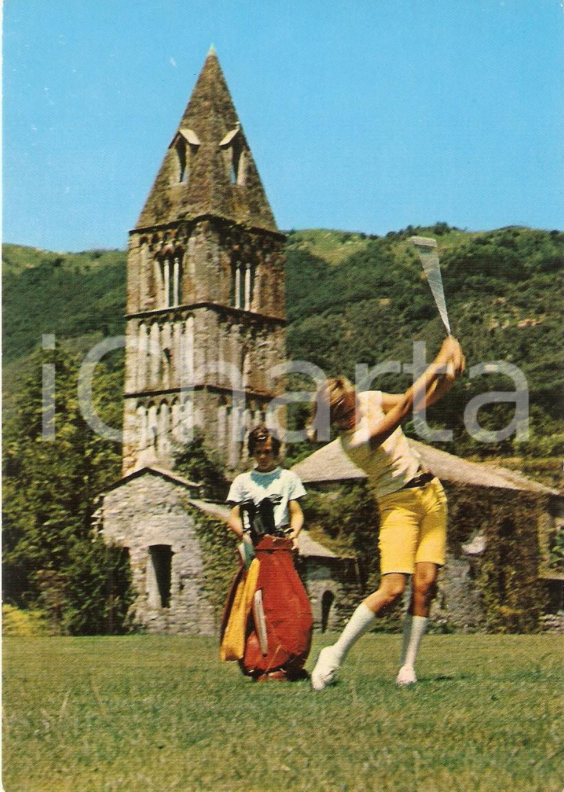 Cartolina originale da collezione 1970 ca RAPALLO GE Campo di golf e Monastero VALLE CHRISTI Cartolina FG NV 1