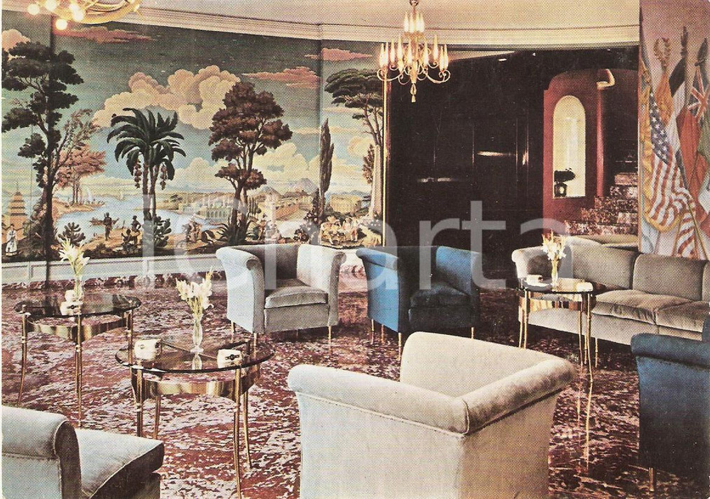 Cartolina originale da collezione 1970 ca MILANO Terrazza MARTINI Particolare del salone Cartolina FG NV 1