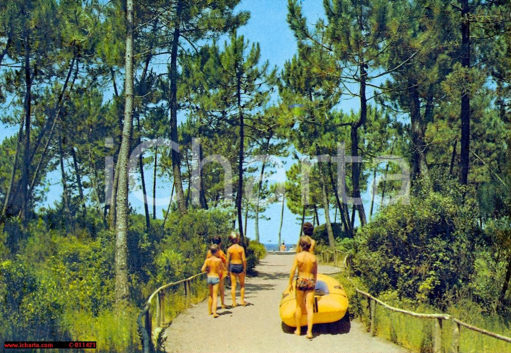 Cartolina originale da collezione 1970 ca GROSSETO PUNTA ALA Bambini al Camping BAIA VERDE Cartolina VINTAGE FG NV 1