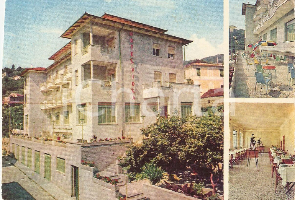 Cartolina originale da collezione 1967 CALICE LIGURE SAVONA Vedutine Hotel VIOLA Cartolina VINTAGE FG VG 1