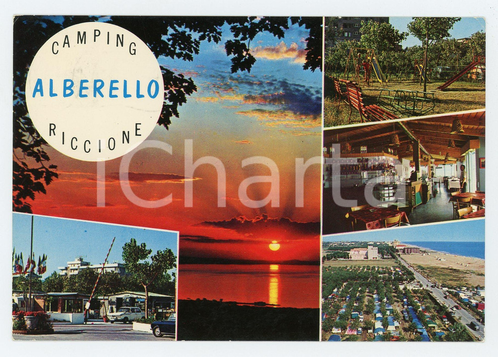 Cartolina originale da collezione 1979 RICCIONE RN Camping ALBERELLO Vedutine Cartolina postale VINTAGE FG VG 1