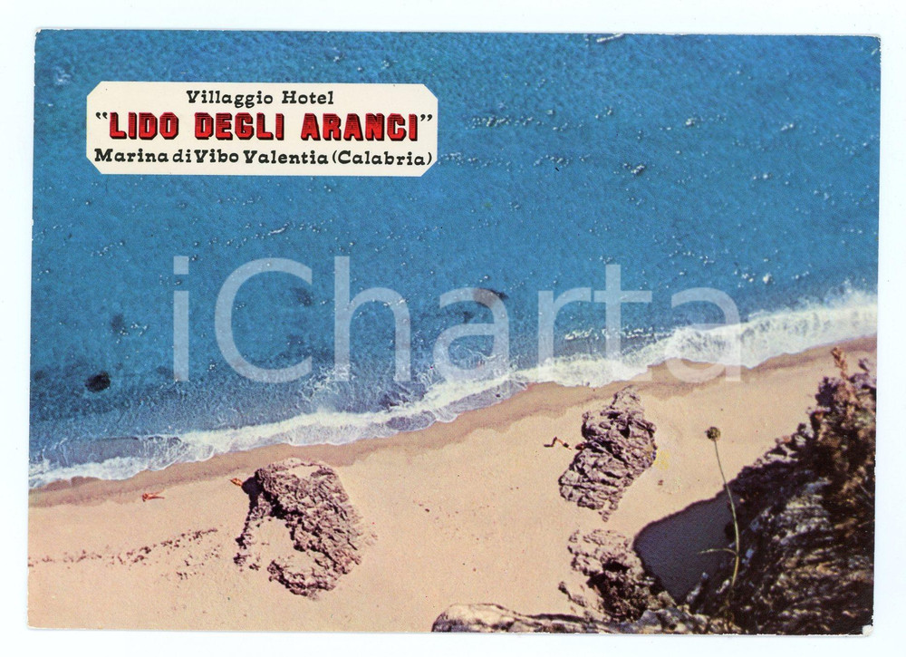 Cartolina originale da collezione 1972 MARINA DI VIBO VALENTIA Spiaggia Villaggio LIDO DEGLI ARANCI Cartolina FG 1