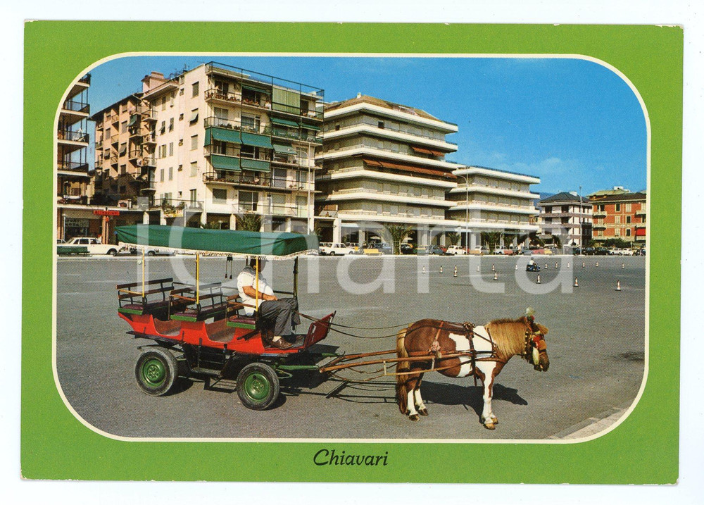 Cartolina originale da collezione 1978 CHIAVARI GE Carretto con cavallo per i turisti Cartolina VINTAGE FG VG 1