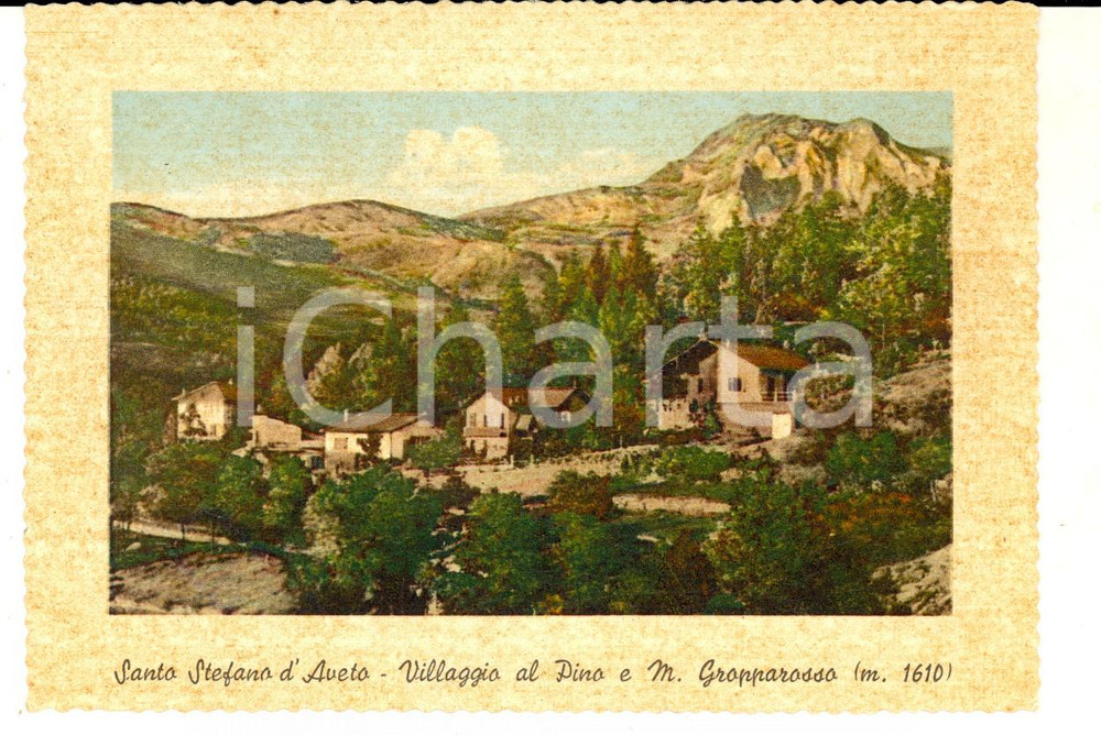 Cartolina originale da collezione 1960 SANTO STEFANO D AVETO GE Villaggio al Pino e Monte GROPPAROSSO Cartolina 1