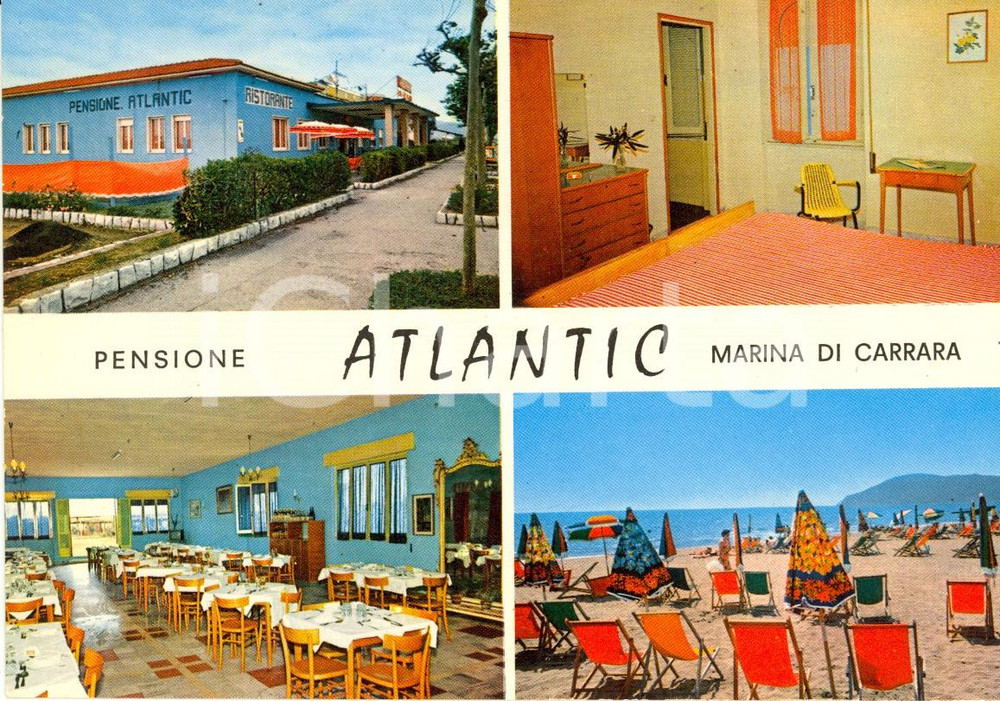 Cartolina originale da collezione 1970 ca MARINA DI CARRARA MS Pensione ATLANTIC Cartolina VINTAGE FG NV 1