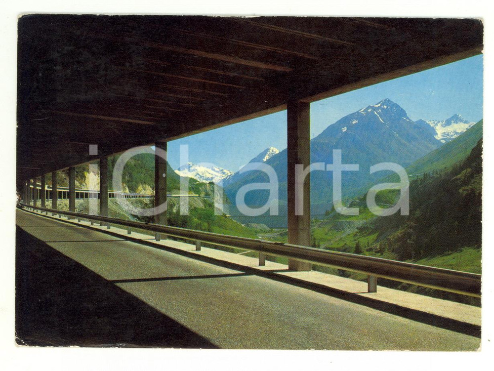 Cartolina originale da collezione 1965 MARTIGNY CH Galleriqa GRANDSAINTBERNARD Diga di TOULES Cartolina FG VG 1