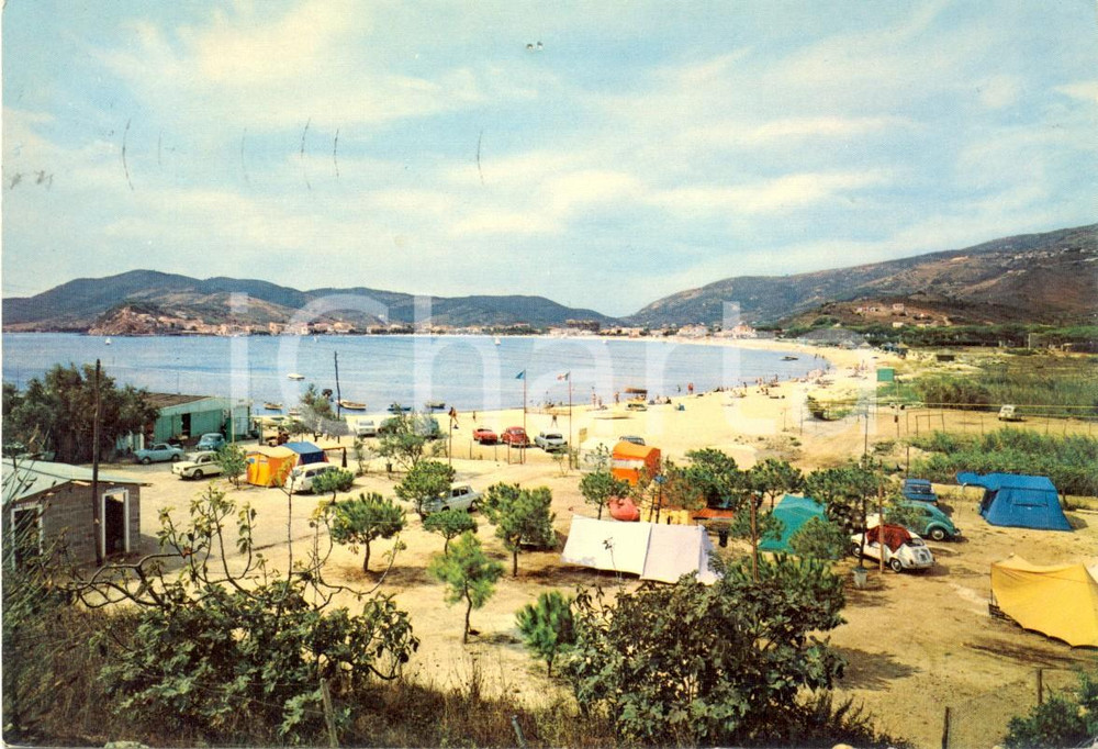 Cartolina originale da collezione 1969 ISOLA D ELBA LI Camping Del Mare MARINA DI CAMPO Cartolina VINTAGE FG VG 1