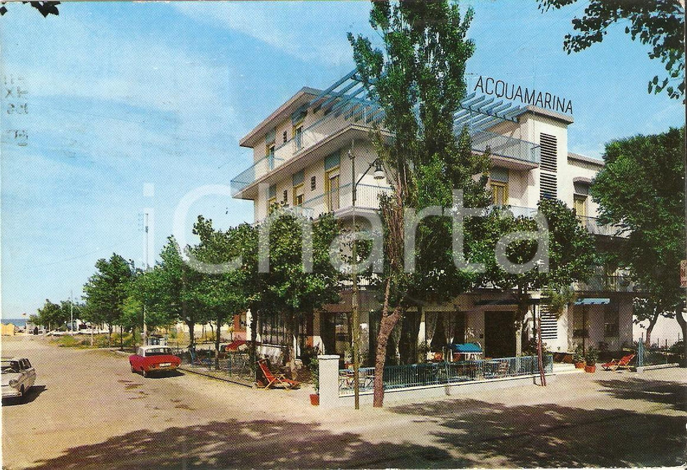 Cartolina originale da collezione 1966 RICCIONE RN Pensione Acquamarina Cartolina FG VG 1