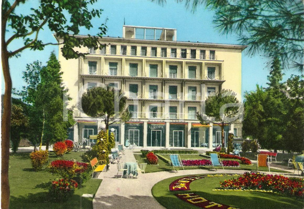 Cartolina originale da collezione 1977 ABANO TERME PD Giardino dell Hotel Terme Europa Cartolina FG VG 1