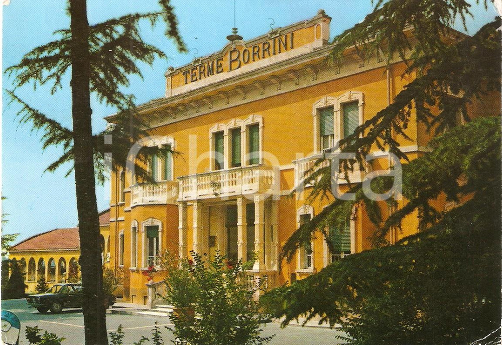 Cartolina originale da collezione 1974 MONTICELLI TERME PR Ingresso alle Terme Italo BORRINI Cartolina FG VG 1