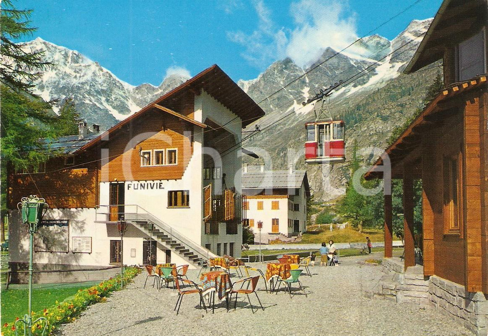 Cartolina originale da collezione 1972 MACUGNAGA VB Stazione funivia per Passo di Monte Moro Cartolina FG VG 1