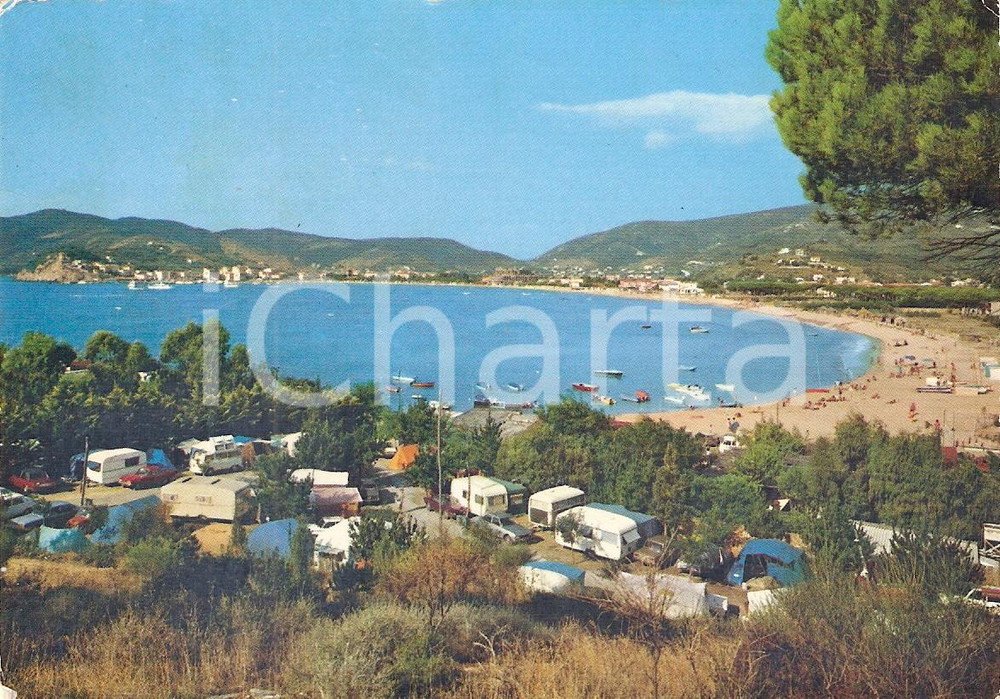 Cartolina originale da collezione 1974 ISOLA D ELBA LI Camping a Marina di Campo Cartolina FG VG 1