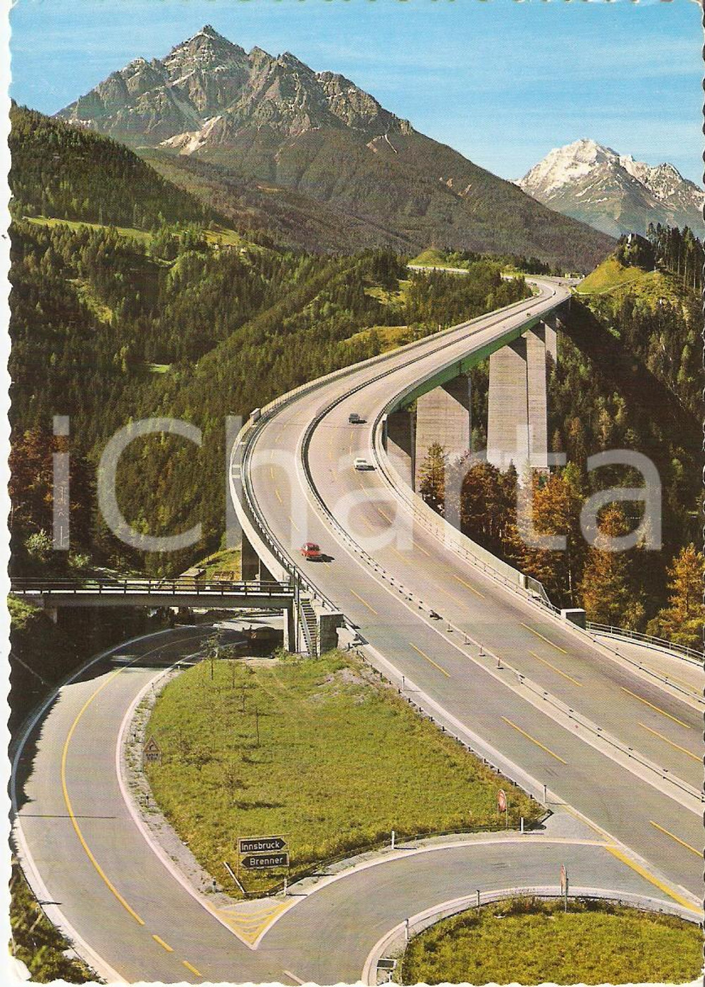 Cartolina originale da collezione 1980 AUTOSTRADA DEL BRENNERO BZ Veduta Cartolina FG VG 1