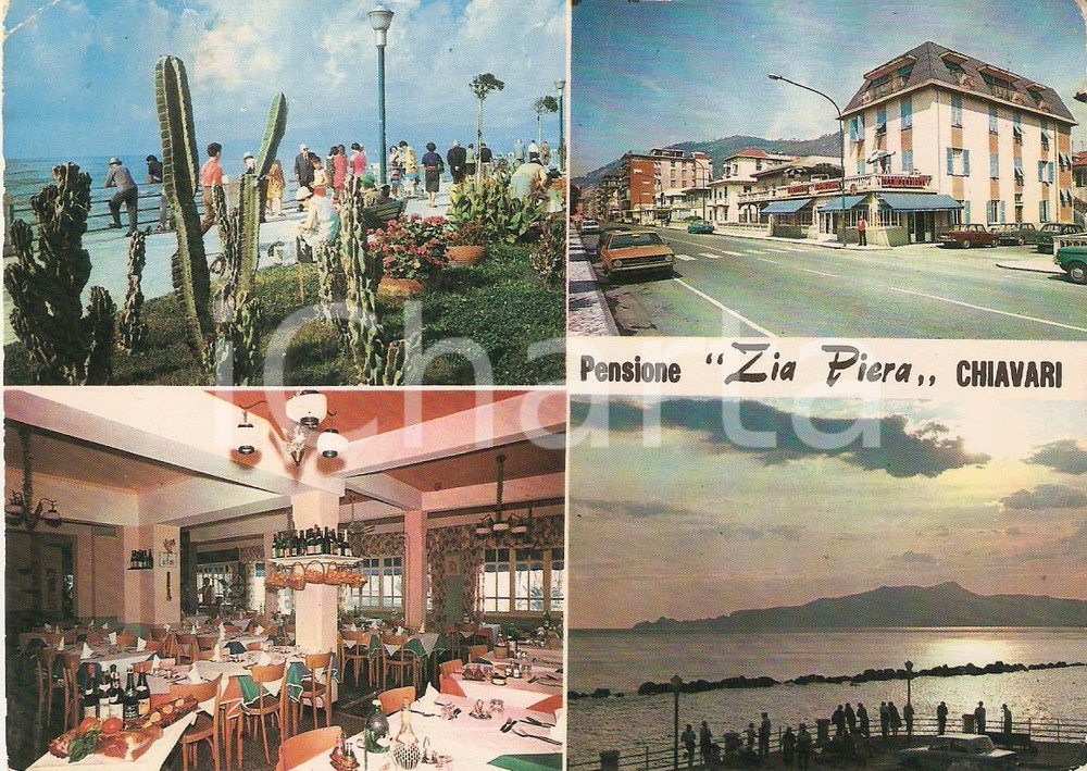 Cartolina originale da collezione 1979 CHIAVARI GE Pensione ZIA PIERA  Vedutine Cartolina VINTAGE FG VG 1
