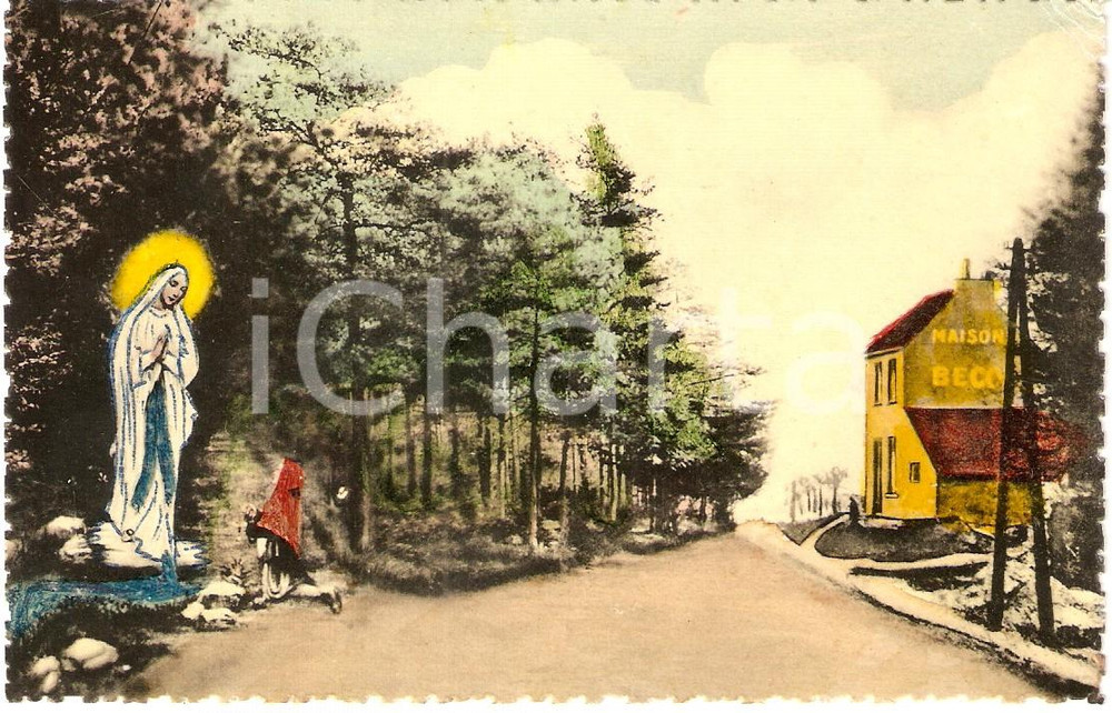 Cartolina originale da collezione 1950 ca BANNEUX BELGIO Apparizione della VERGINE DEI POVERI Cartolina FP NV 1