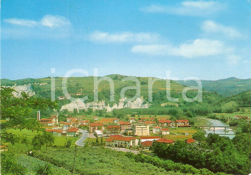 Cartolina originale da collezione 1973 CLAVESANA CN Panorama del paese Cartolina FG VG 1