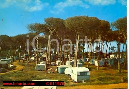 Cartolina originale da collezione 1969 ANZIO RM Camping ARCA ROULOTTES Campeggio LAVINIO Cartolina VINTAGE FG VG 1