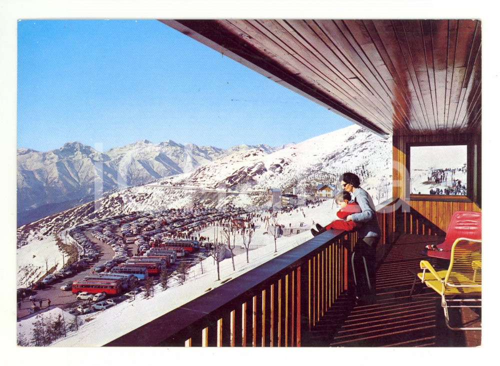 Cartolina originale da collezione 1971 TRIVERO BI Panoramica ZEGNA Scorcio BIELMONTE Cartolina ANIMATA FG VG 1