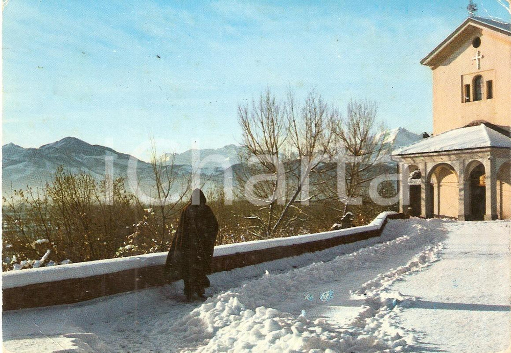 Cartolina originale da collezione 1977 CUNEO Monaco raggiunge Santuario Madonna degli angeli Cartolina FG VG 1