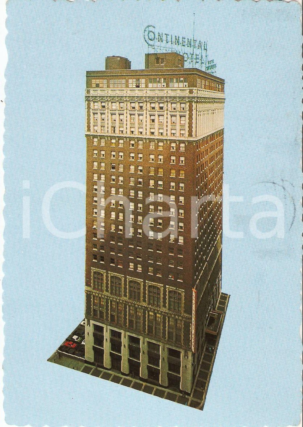 Cartolina originale da collezione 1977 KANSAS CITY, MISSOURI USA Hotel CONTINENTAL Cartolina FG VG 1