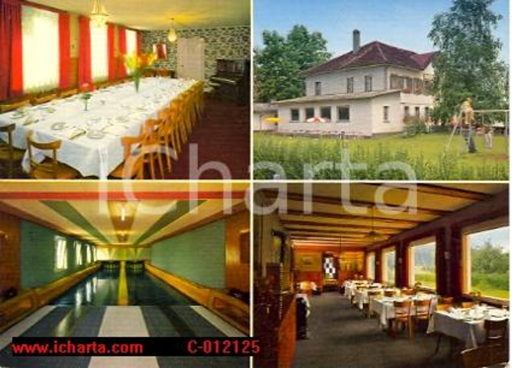 Cartolina originale da collezione 1980 ca DUDINGEN CH Vedutine Gasthof BAD GARMISWIL Cartolina FG VG 1