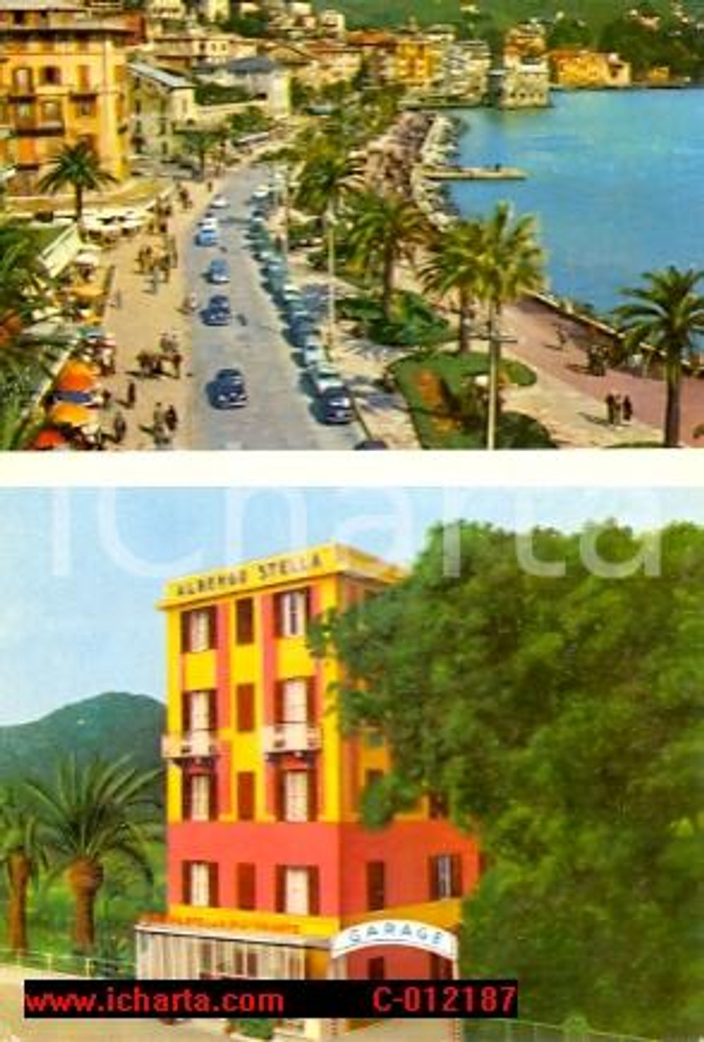 Cartolina originale da collezione 1966 RAPALLO GE Lungomare e albergo STELLA Cartolina VINTAGE FG VG 1