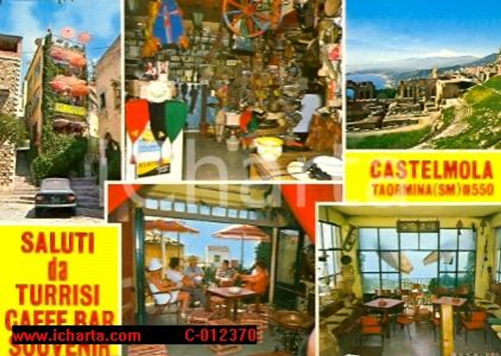 Cartolina originale da collezione 1980 ca CASTELMOLA ME Vedutine Caffè Bar TURRISI Cartolina FG NV 1