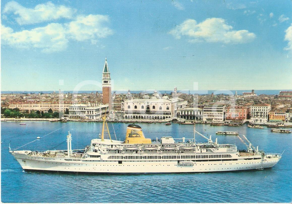 Cartolina originale da collezione 1965 ca VENEZIA Società Navigazione ADRIATICA Turbonave AUSONIA Cartolina FG NV 1