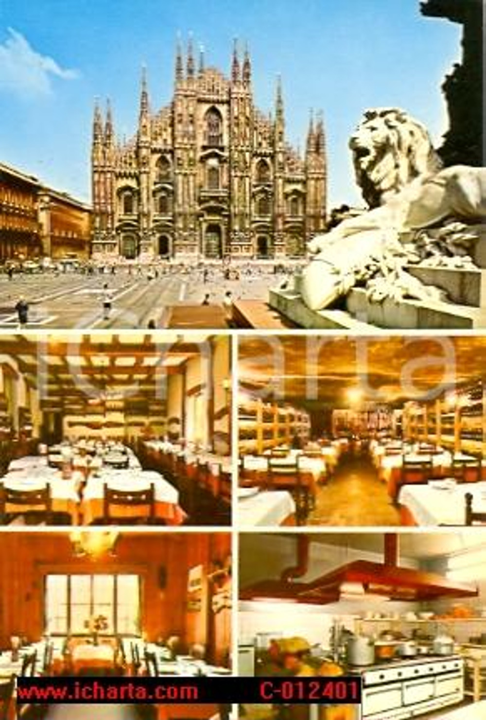 Cartolina originale da collezione 1987 MILANO Vedutine Trattoria del POULIREU *Cartolina VINTAGE FG NV 1