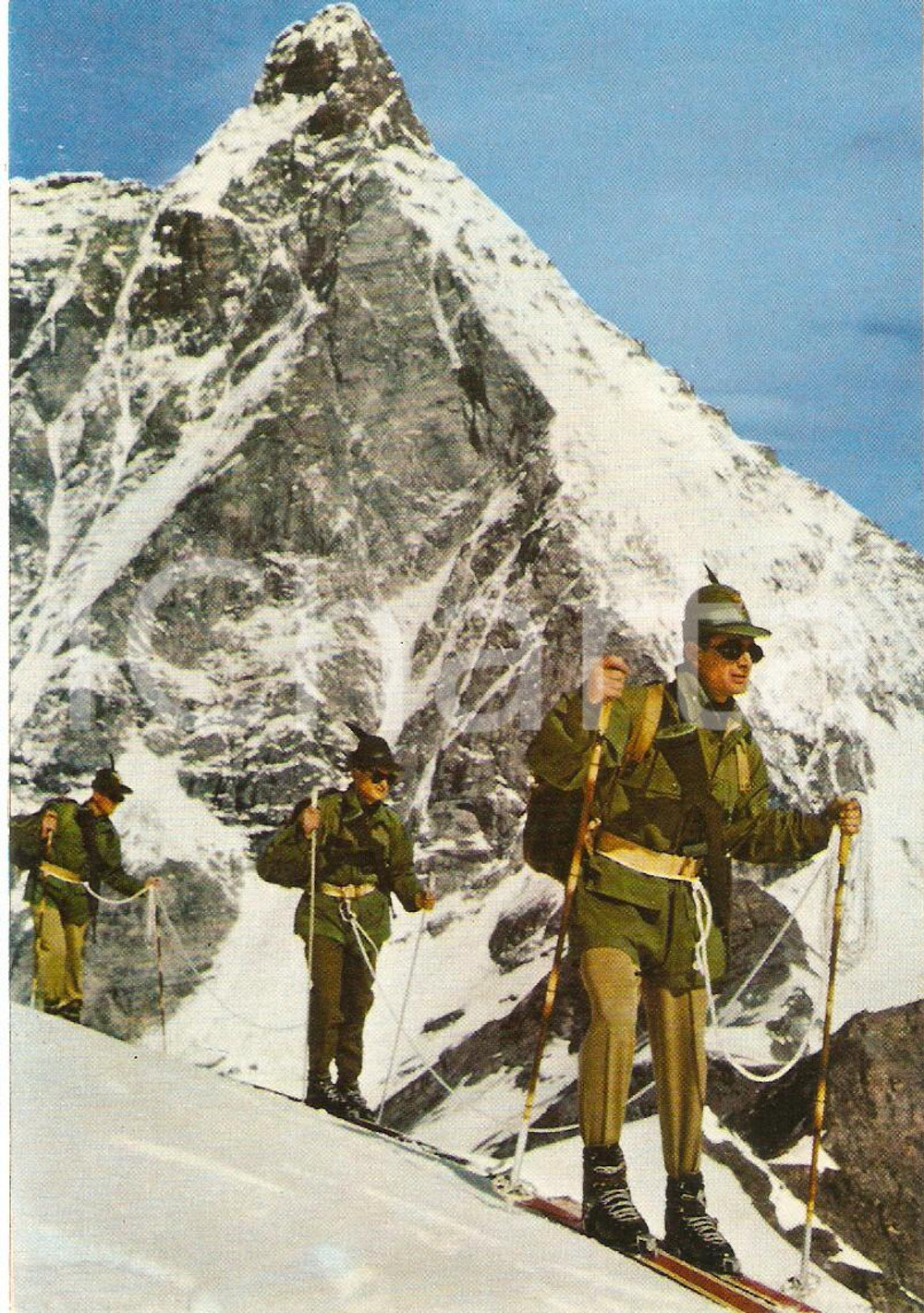 Cartolina originale da collezione 1975 ca ESERCITO ITALIANO Alpini sciatori Cartolina FG NV 1