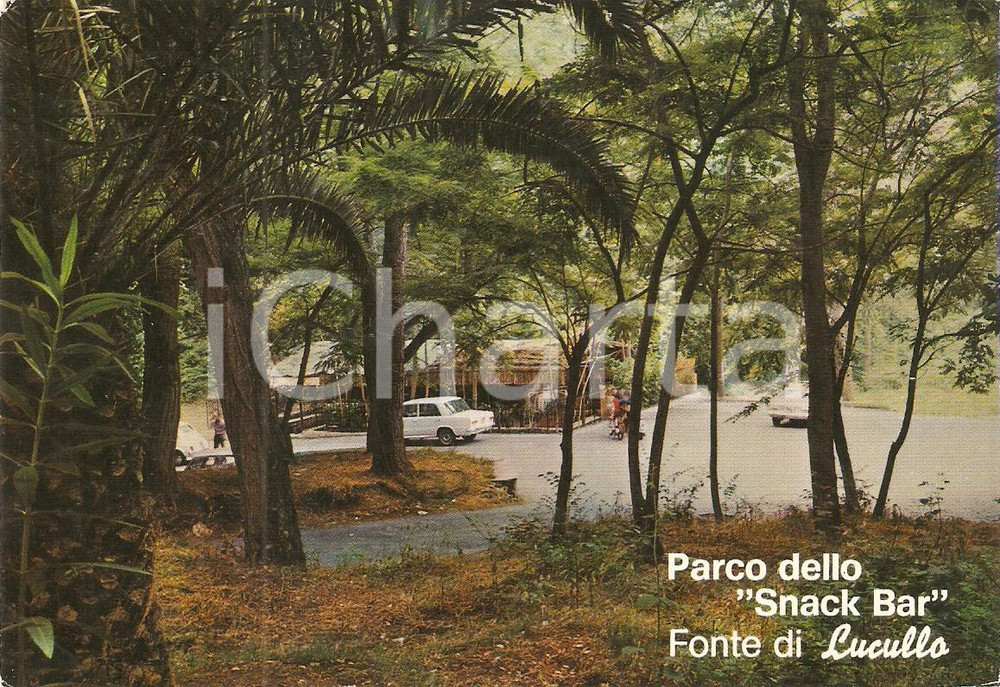 Cartolina originale da collezione 1973  Fonte di Lucullo  Parco Snack Bar  Vg An 1