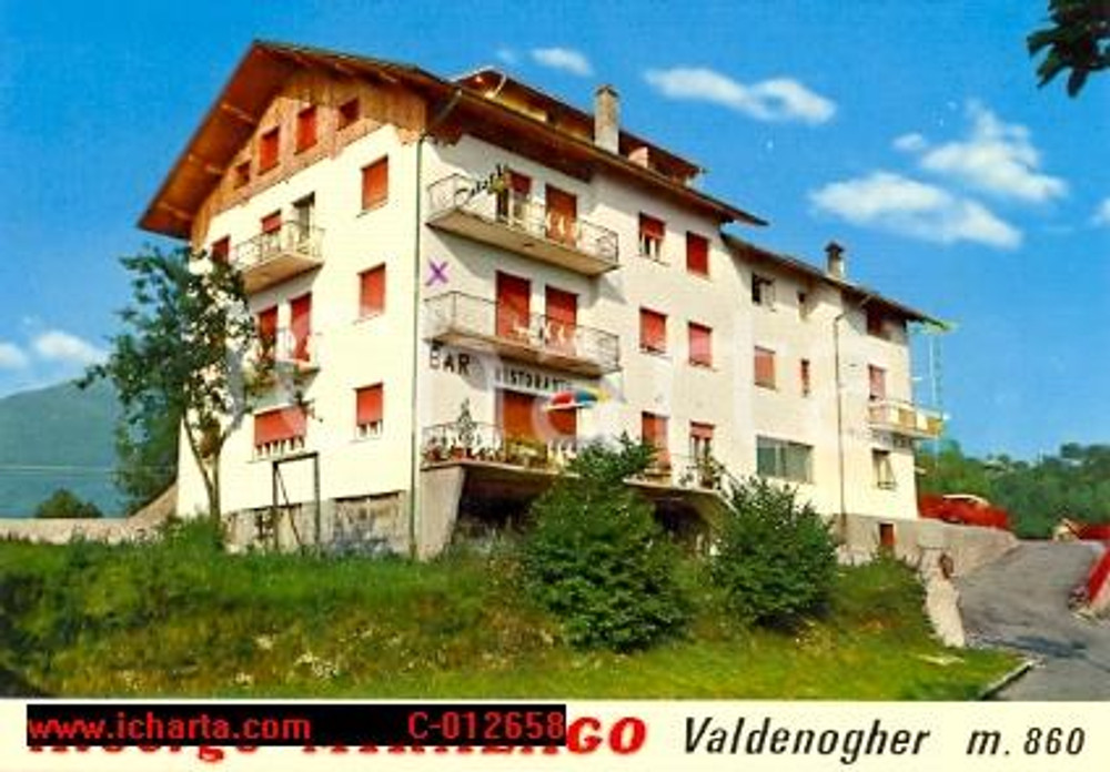 Cartolina originale da collezione 1977 TAMBRE D ALPAGO BL Pensione MIRALAGO a VALDENOGHER Cartolina VINTAGE FG 1