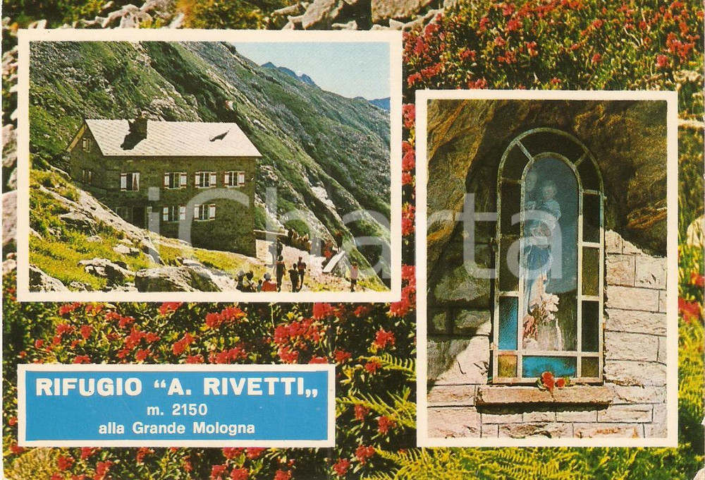 Cartolina originale da collezione 1980 ca CAI BIELLA Alta Valle Cervo Rifugio RIVETTI alla GRANDE MOLOGNA FG NV 1