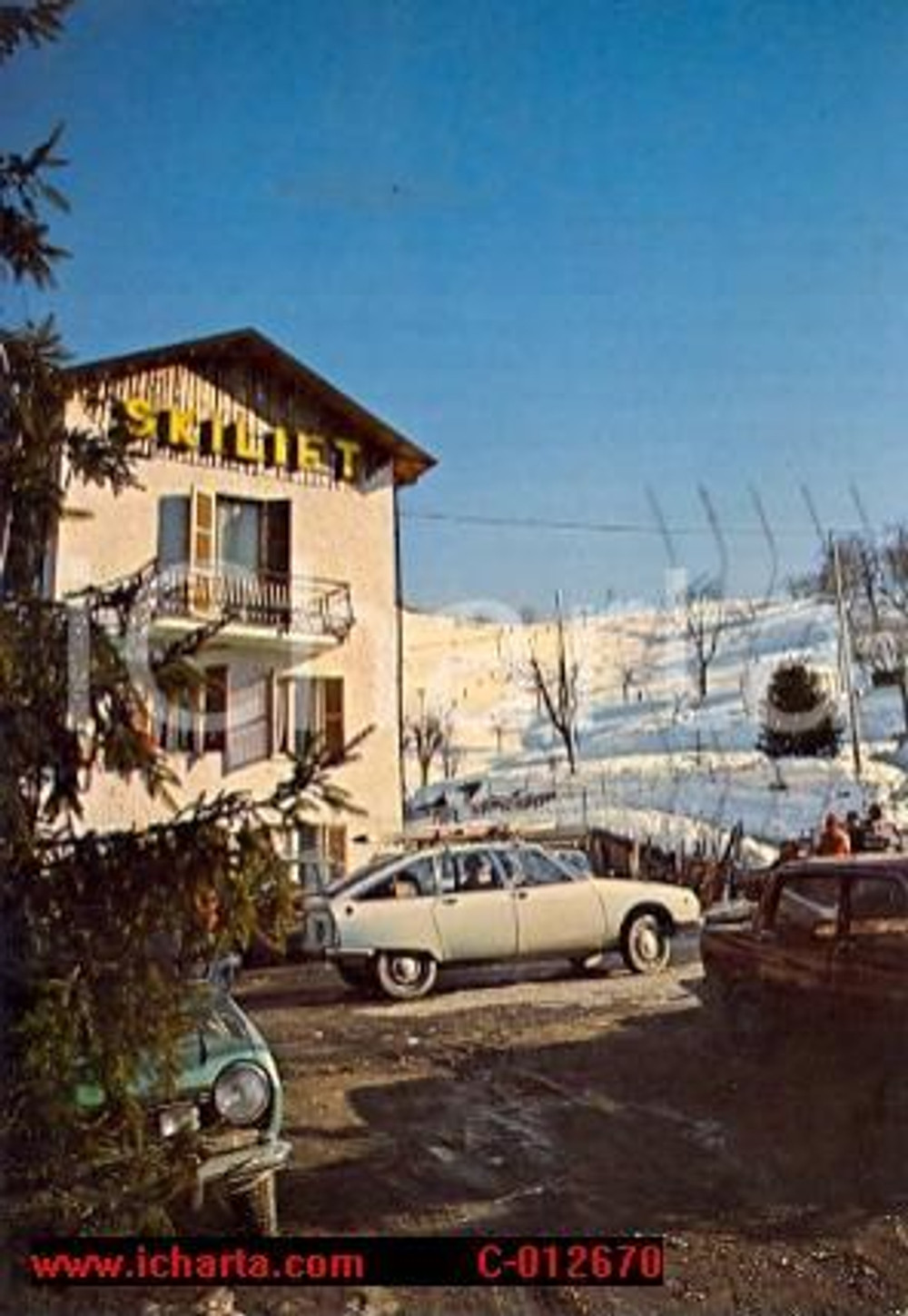 Cartolina originale da collezione 1975 ca FRABOSA SOPRANA CN L albergo SKILIFT Cartolina FG VG 1