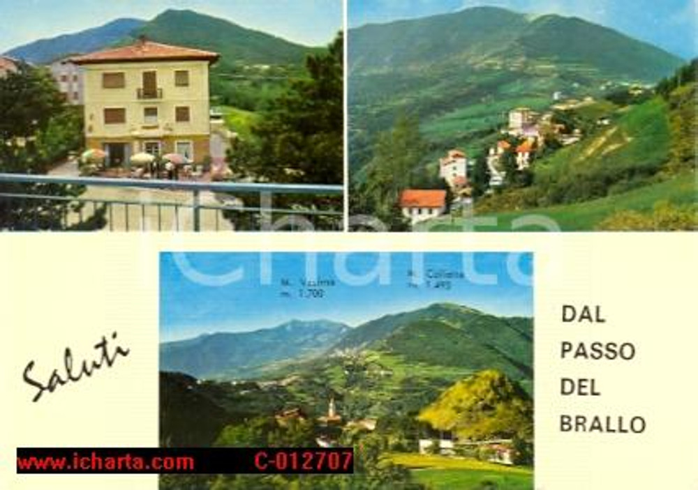 Cartolina originale da collezione 1971 PASSO DEL BRALLO PV Vedutine  Cartolina FG VG 1