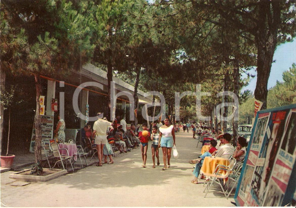 Cartolina originale da collezione 1960 RIMINI Scorcio di Viale Amerigo VESPUCCI ANIMATA Cartolina VINTAGE FG VG 1